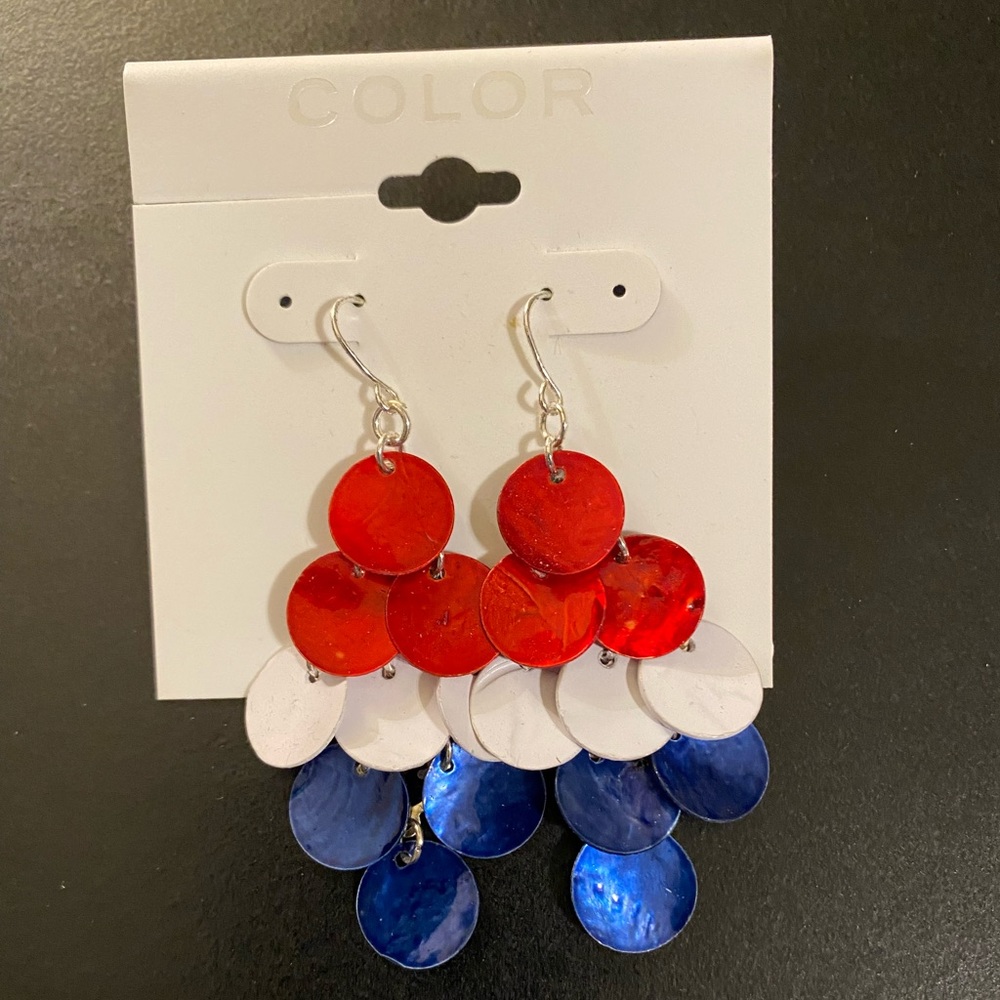 Red white and blue earrings